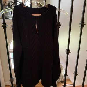 NWT Loft Cold Shoulder Cable Sweater